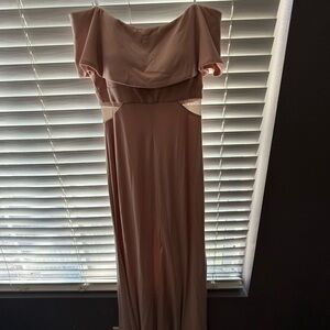 Xscape Blush One Shoulder Gown